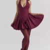 Valentia Weinrotes Neckholder-Minikleid Valentia Weinrotes Neckholder-Minikleid