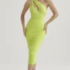 Valentina Lime Midi-Kleid mit asymmetrischem Ausschnitt Valentina Lime Midi-Kleid mit asymmetrischem Ausschnitt