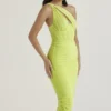 Valentina Lime Midi-Kleid mit asymmetrischem Ausschnitt Valentina Lime Midi-Kleid mit asymmetrischem Ausschnitt
