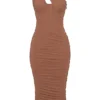 Valentina Mokka Asymmetrisches Midi-Kleid mit Cut-outs Valentina Mokka Asymmetrisches Midi-Kleid mit Cut-outs