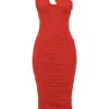 Valentina Scarlet Midi-Kleid mit asymmetrischem Ausschnitt Valentina Scarlet Midi-Kleid mit asymmetrischem Ausschnitt