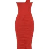 Valentina Scarlet Midi-Kleid mit asymmetrischem Ausschnitt Valentina Scarlet Midi-Kleid mit asymmetrischem Ausschnitt