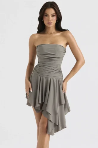 Valeria Smoke – Asymmetrisches Kleid mit Raffungen