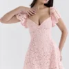 Verity Perfectly Pink Mini-Kleid aus Blumen-Spitze Verity Perfectly Pink Mini-Kleid aus Blumen-Spitze