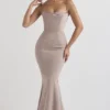 Violette Mushroom Satin Fishtail-Abendkleid Violette Mushroom Satin Fishtail-Abendkleid