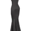 Violette Shadow Satin Fishtail Abendkleid Violette Shadow Satin Fishtail Abendkleid