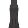 Violette Shadow Satin Fishtail Abendkleid Violette Shadow Satin Fishtail Abendkleid