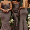 Violette Shadow Satin Fishtail Abendkleid Violette Shadow Satin Fishtail Abendkleid