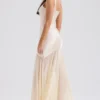 Vittoria Champagnerfarbenes bodenlanges Chiffon-Abendkleid Vittoria Champagnerfarbenes bodenlanges Chiffon-Abendkleid