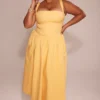 Vivien Apricot Baumwoll-Midi-Sommerkleid Vivien Apricot Baumwoll-Midi-Sommerkleid