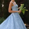 Vivien Regatta Blue Gingham Midi-Sommerkleid Vivien Regatta Blue Gingham Midi-Sommerkleid