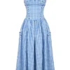 Vivien Regatta Blue Gingham Midi-Sommerkleid Vivien Regatta Blue Gingham Midi-Sommerkleid