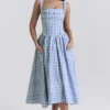 Vivien Regatta Blue Gingham Midi-Sommerkleid Vivien Regatta Blue Gingham Midi-Sommerkleid