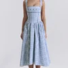 Vivien Regatta Blue Gingham Midi-Sommerkleid Vivien Regatta Blue Gingham Midi-Sommerkleid