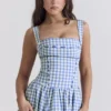Vivien Regatta Blue Gingham Midi-Sommerkleid Vivien Regatta Blue Gingham Midi-Sommerkleid