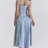 Vivien Regatta Blue Gingham Midi-Sommerkleid Vivien Regatta Blue Gingham Midi-Sommerkleid