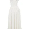 Vivien Weißes Midi-Sommerkleid mit Broderie Anglaise Vivien Weißes Midi-Sommerkleid mit Broderie Anglaise