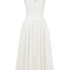 Vivien Weißes Midi-Sommerkleid mit Broderie Anglaise Vivien Weißes Midi-Sommerkleid mit Broderie Anglaise