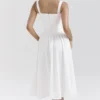 Vivien Weißes Midi-Sommerkleid mit Broderie Anglaise Vivien Weißes Midi-Sommerkleid mit Broderie Anglaise