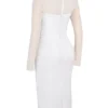 Weißes Midi-Kleid „Yasmin“ mit tiefem Ausschnitt Weißes Midi-Kleid „Yasmin“ mit tiefem Ausschnitt