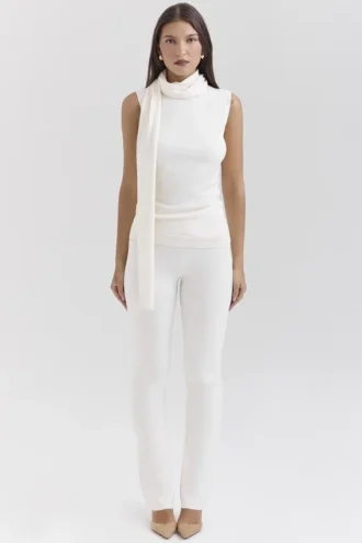 Wren Ivory Kaschmir-Slim-Cigarette-Hose