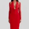 Yasmin Scarlet Plunge Midi-Kleid Yasmin Scarlet Plunge Midi-Kleid