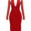 Yasmin Scarlet Plunge Midi-Kleid Yasmin Scarlet Plunge Midi-Kleid