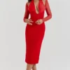 Yasmin Scarlet Plunge Midi-Kleid Yasmin Scarlet Plunge Midi-Kleid