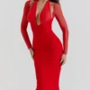 Yasmin Scarlet Plunge Midi-Kleid Yasmin Scarlet Plunge Midi-Kleid