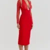 Yasmin Scarlet Plunge Midi-Kleid Yasmin Scarlet Plunge Midi-Kleid