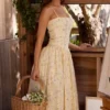 Ysabella Midi-Sommerkleid aus Baumwolle mit Blumen- und Zitronenprint Ysabella Midi-Sommerkleid aus Baumwolle mit Blumen- und Zitronenprint