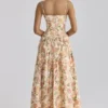 Ysabella Midi-Sommerkleid aus Baumwolle mit Warm-Rose-Print Ysabella Midi-Sommerkleid aus Baumwolle mit Warm-Rose-Print