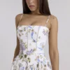 Ysabella Off-White Vintage-Midi-Sommerkleid aus Baumwolle mit Schleifenprint Ysabella Off-White Vintage-Midi-Sommerkleid aus Baumwolle mit Schleifenprint