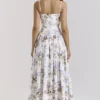 Ysabella Off-White Vintage-Midi-Sommerkleid aus Baumwolle mit Schleifenprint Ysabella Off-White Vintage-Midi-Sommerkleid aus Baumwolle mit Schleifenprint