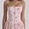 Ysabella Rosa Vintage-Rosenmuster Baumwoll-Midi-Sommerkleid Ysabella Rosa Vintage-Rosenmuster Baumwoll-Midi-Sommerkleid