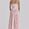 Ysabella Rosa Vintage-Rosenmuster Baumwoll-Midi-Sommerkleid Ysabella Rosa Vintage-Rosenmuster Baumwoll-Midi-Sommerkleid