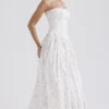 Ysabella Weißes Baumwoll-Sommerkleid mit Blumenprint Ysabella Weißes Baumwoll-Sommerkleid mit Blumenprint