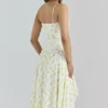 Yvette Midi-Kleid aus Georgette mit Zitronen-Blumenprint Yvette Midi-Kleid aus Georgette mit Zitronen-Blumenprint