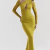 Zahra Chartreuse Plunge-Maxikleid Zahra Chartreuse Plunge-Maxikleid