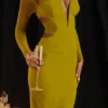 Zahra Chartreuse Plunge-Maxikleid Zahra Chartreuse Plunge-Maxikleid