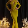 Zahra Chartreuse Plunge-Maxikleid Zahra Chartreuse Plunge-Maxikleid