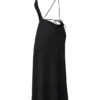 Zanab – Schwarzes Maxikleid mit Oberschenkel-Schlitz Zanab – Schwarzes Maxikleid mit Oberschenkel-Schlitz