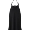 Zanab – Schwarzes Maxikleid mit Oberschenkel-Schlitz Zanab – Schwarzes Maxikleid mit Oberschenkel-Schlitz